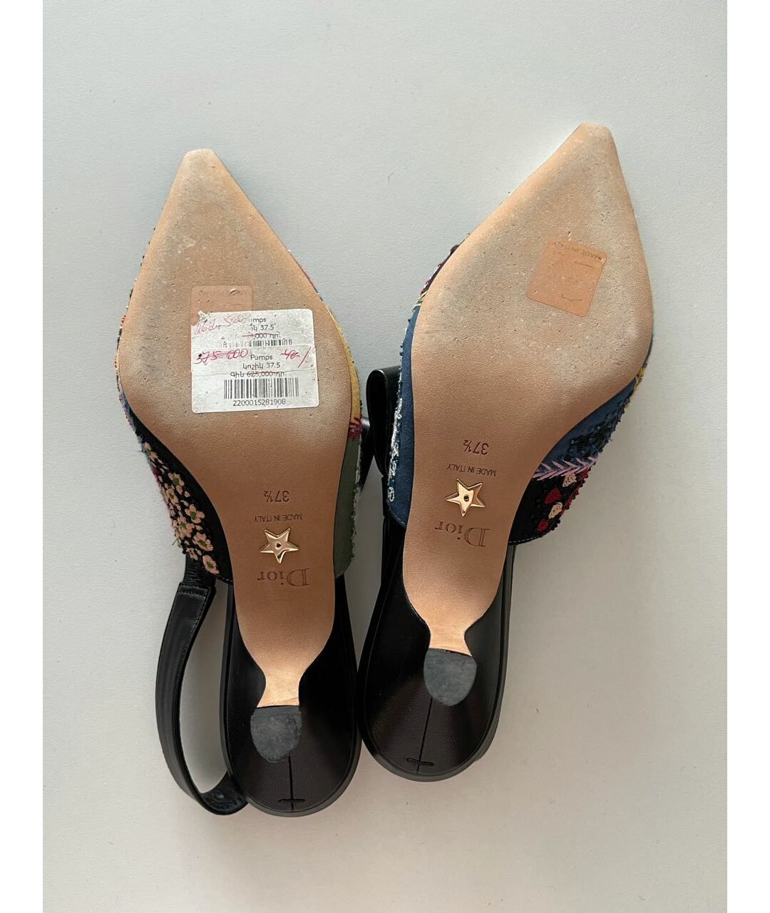 CHRISTIAN DIOR Мульти текстильные туфли, фото 4