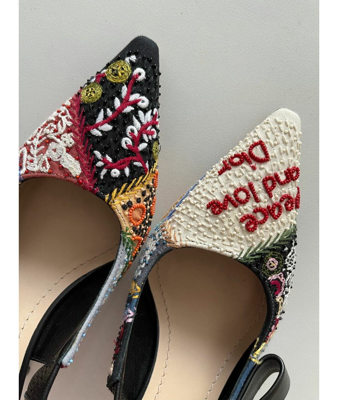 CHRISTIAN DIOR Мульти текстильные туфли, фото 2