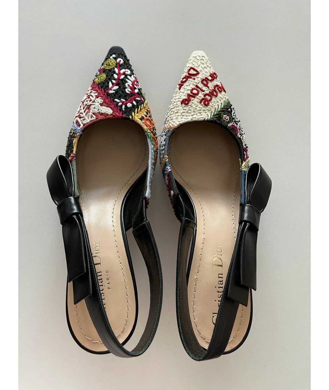 CHRISTIAN DIOR Мульти текстильные туфли, фото 5