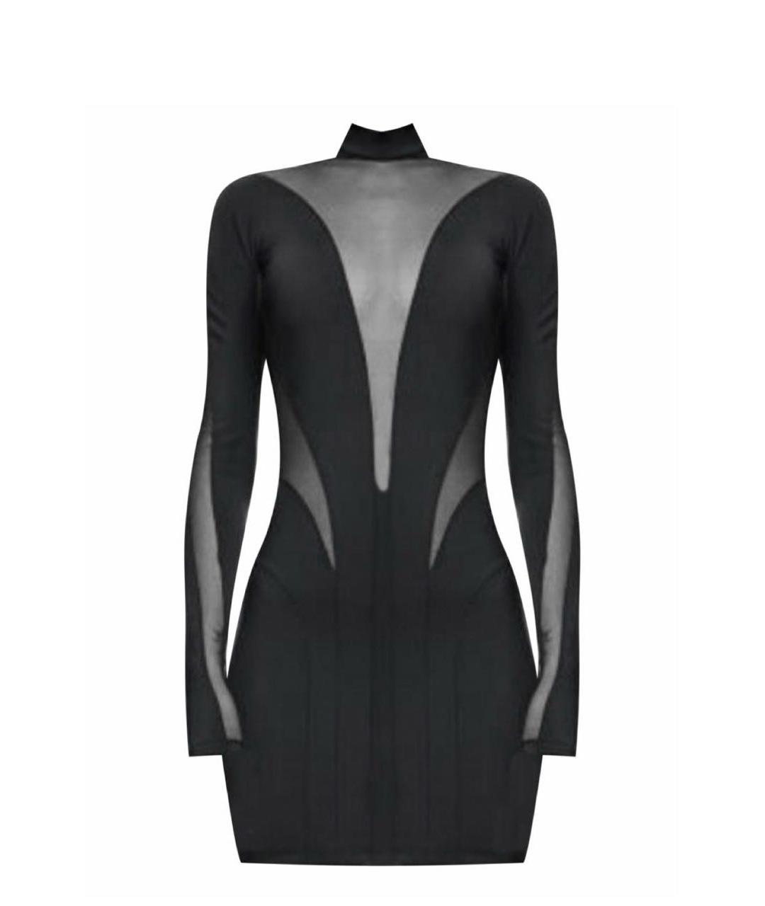 MUGLER Черное полиамидовое коктейльное платье, фото 1