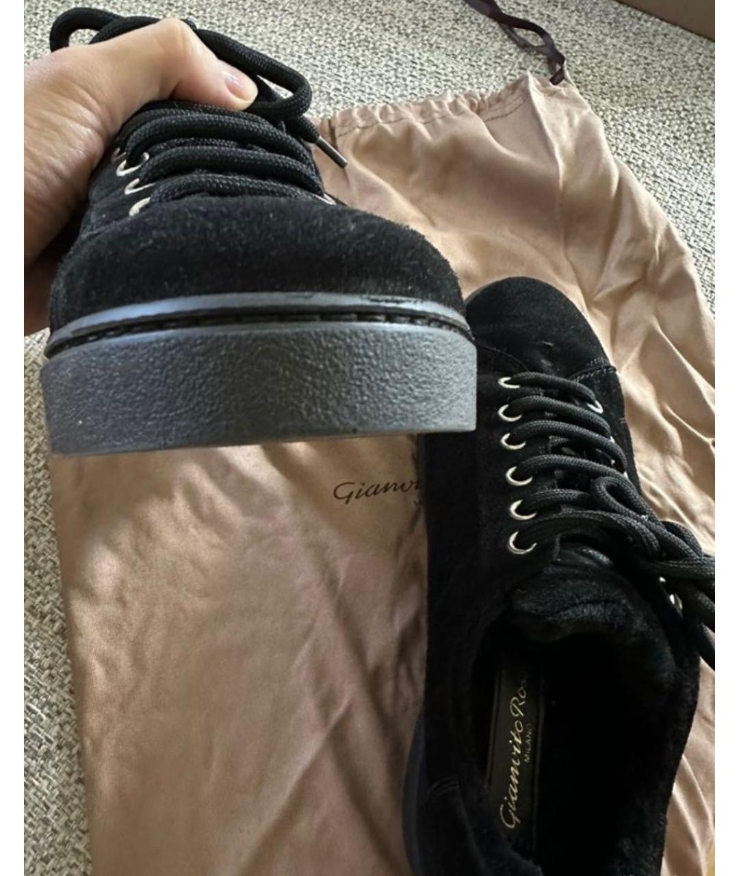 GIANVITO ROSSI Черные замшевые кеды, фото 3