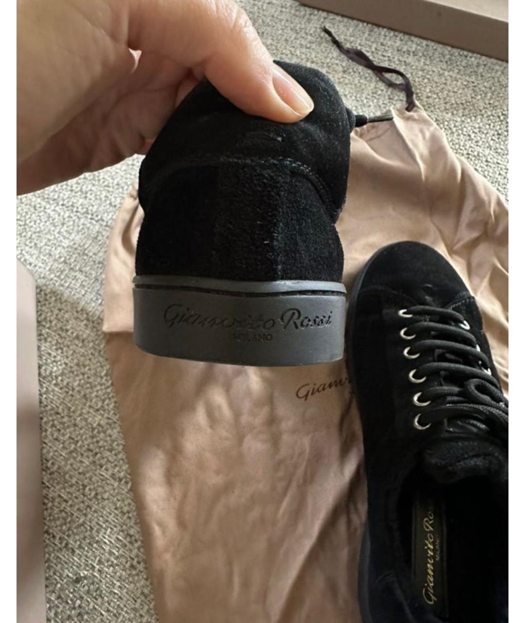 GIANVITO ROSSI Черные замшевые кеды, фото 4