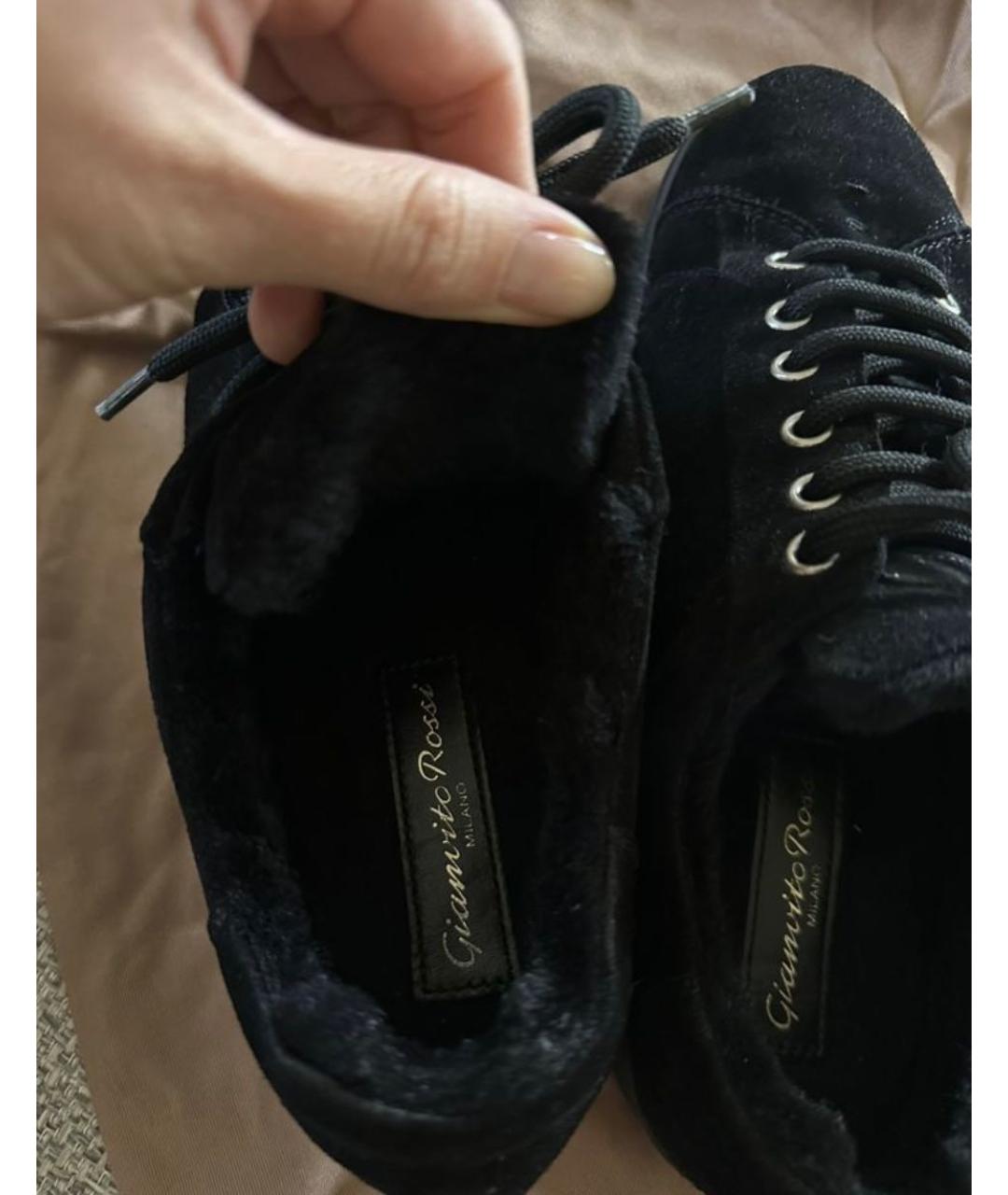 GIANVITO ROSSI Черные замшевые кеды, фото 8