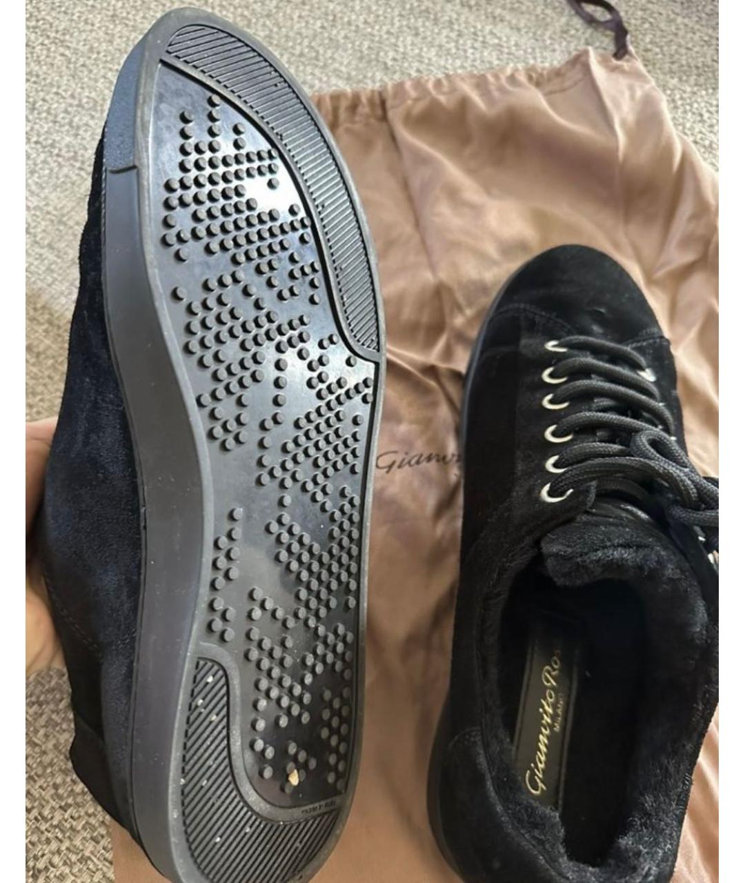 GIANVITO ROSSI Черные замшевые кеды, фото 5