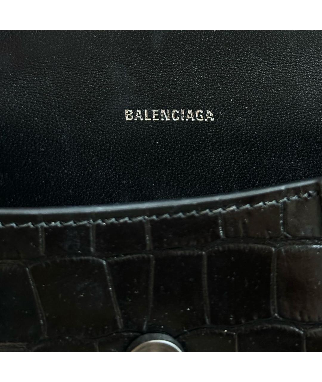 BALENCIAGA Черная кожаная сумка через плечо, фото 5