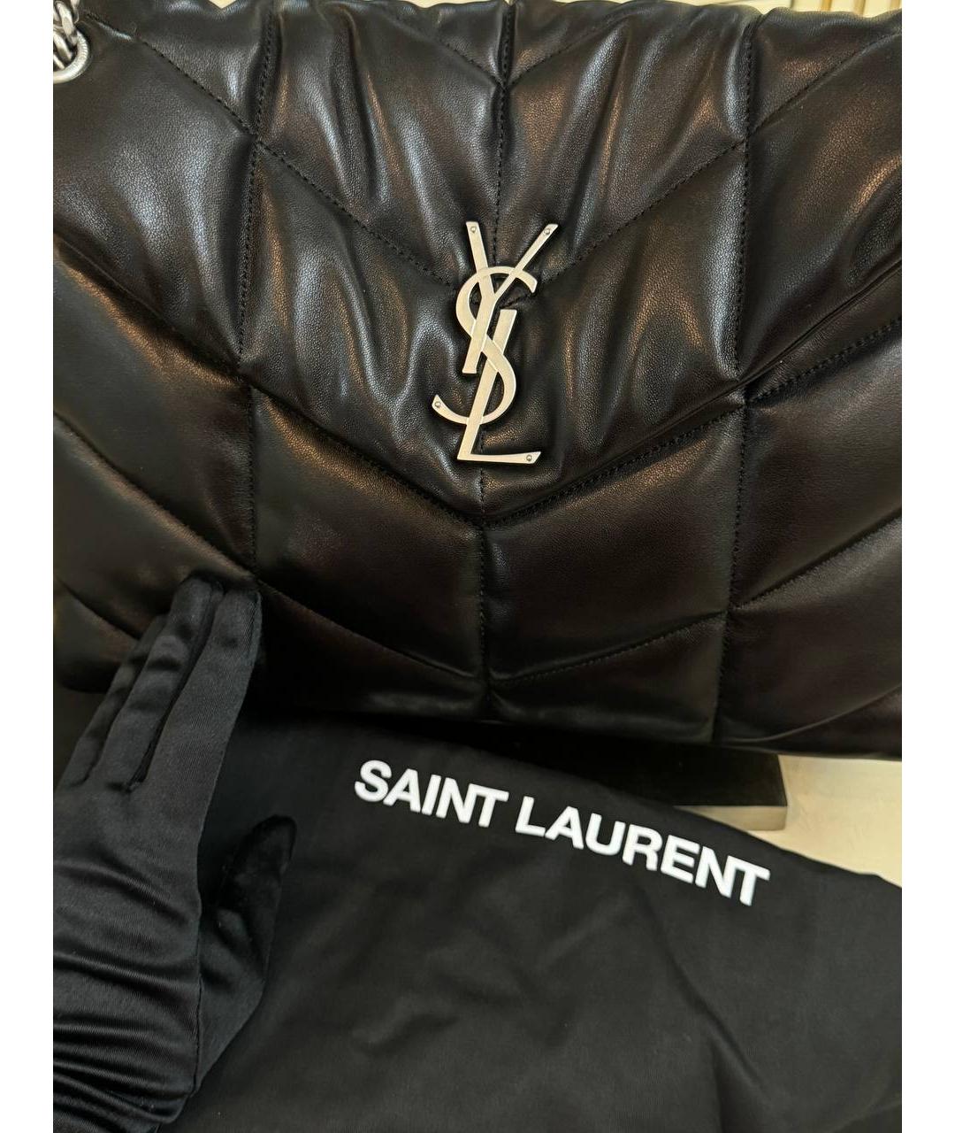 SAINT LAURENT Черная кожаная сумка через плечо, фото 6