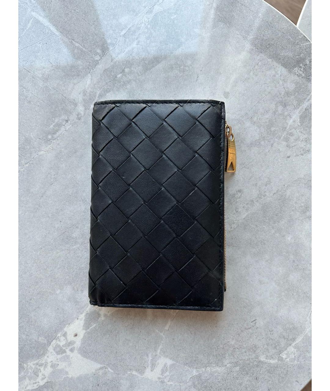 BOTTEGA VENETA Черный кожаный кошелек, фото 4