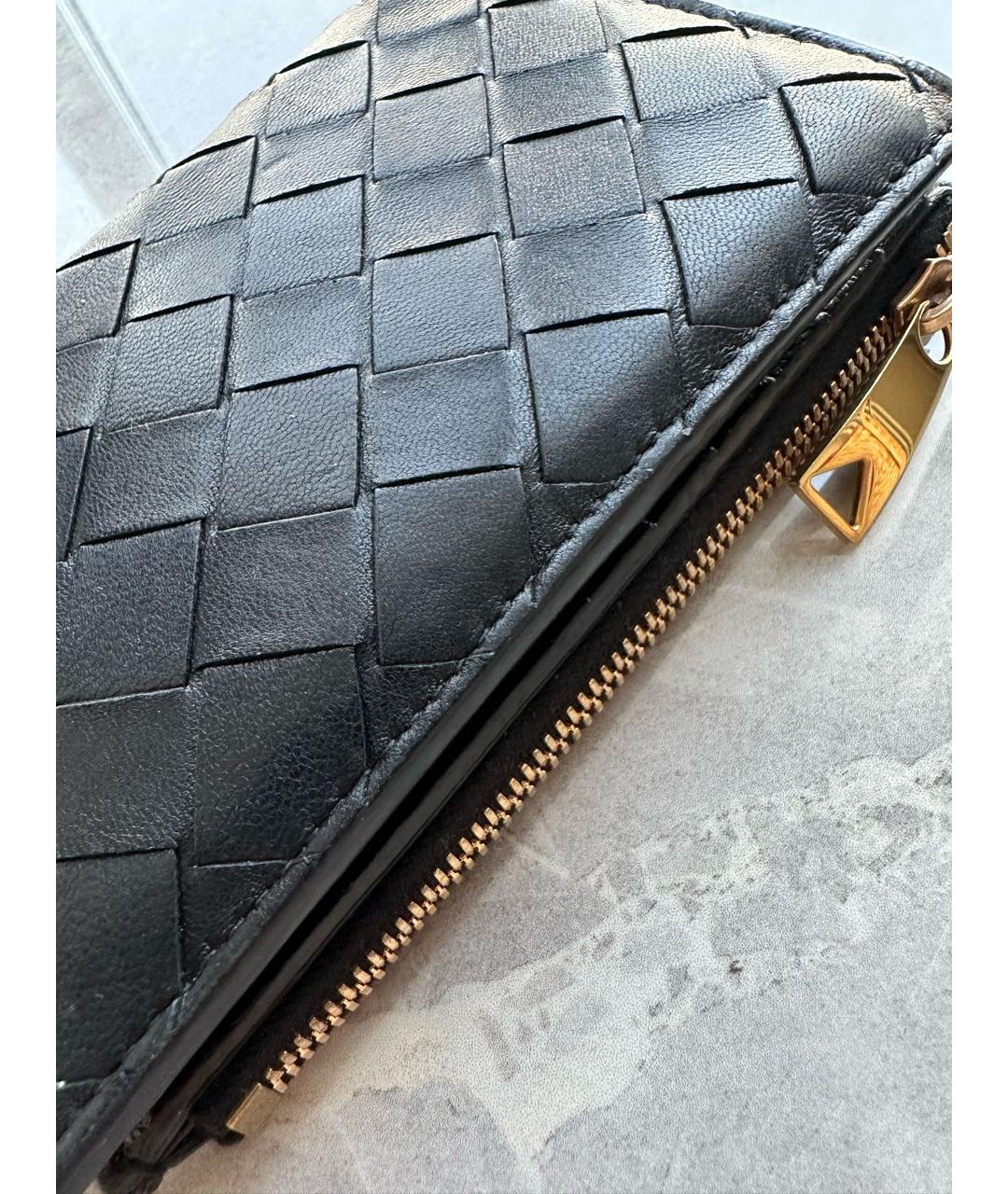 BOTTEGA VENETA Черный кожаный кошелек, фото 3
