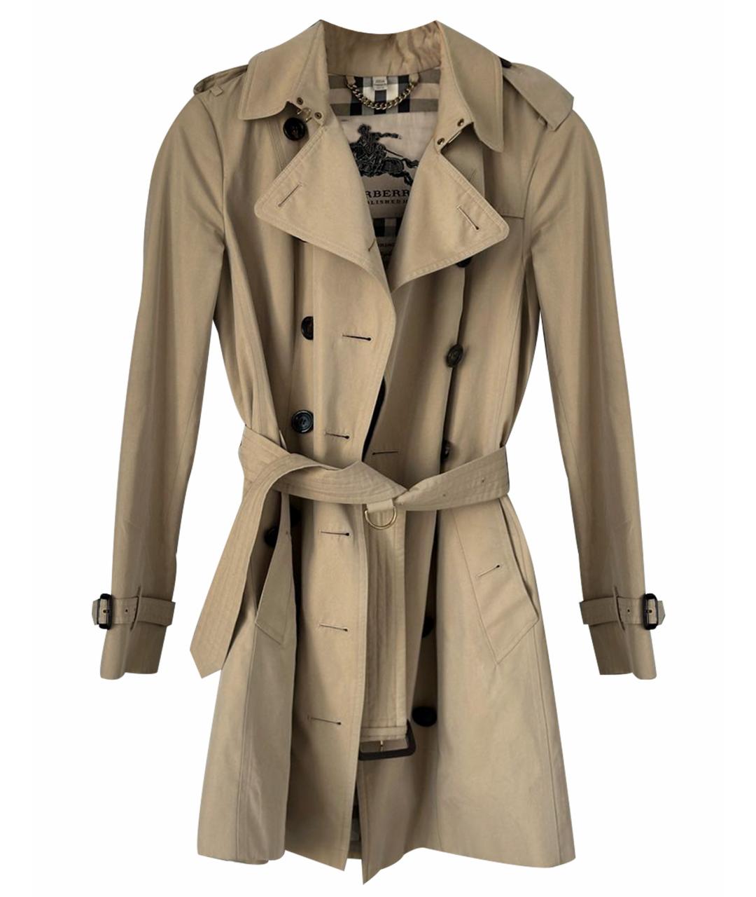 BURBERRY Бежевое хлопковое пальто, фото 1