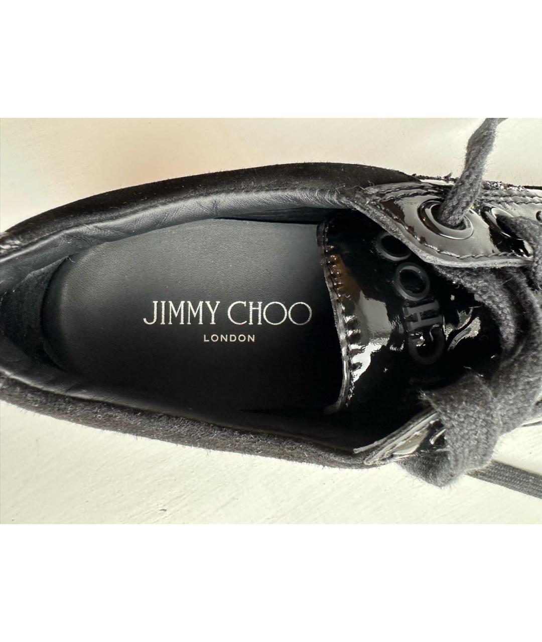 JIMMY CHOO Черные кожаные кроссовки, фото 8