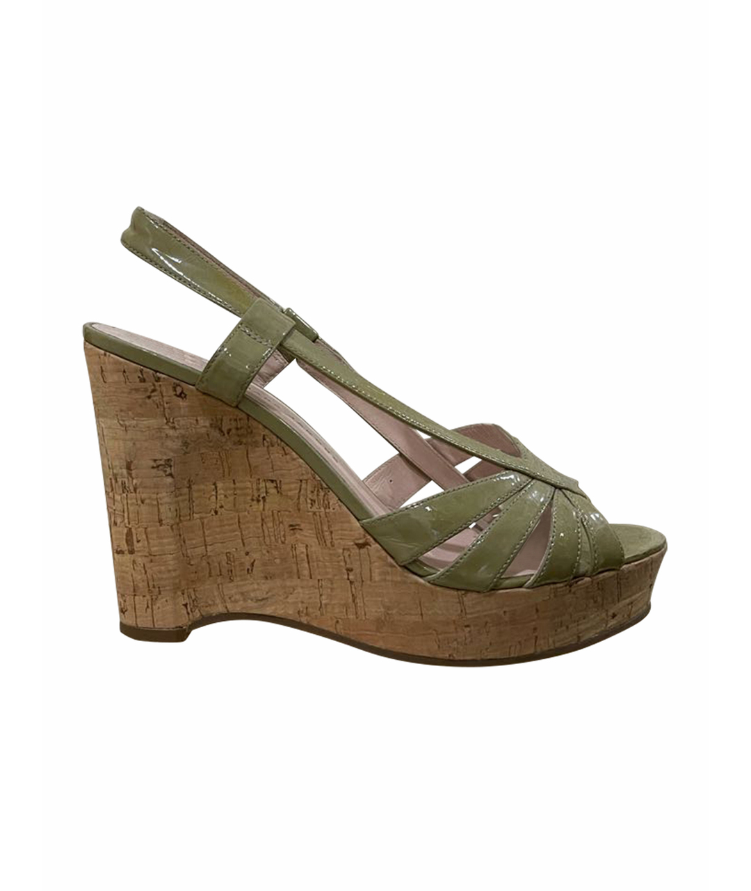 MARC BY MARC JACOBS Хаки босоножки из лакированной кожи, фото 1