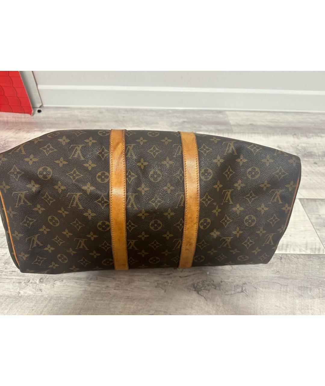 LOUIS VUITTON Коричневая кожаная дорожная/спортивная сумка, фото 2