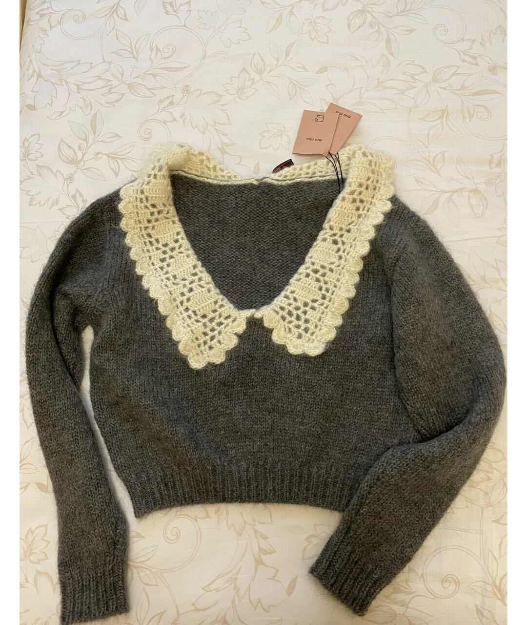 MIU MIU Серый шерстяной джемпер / свитер, фото 2