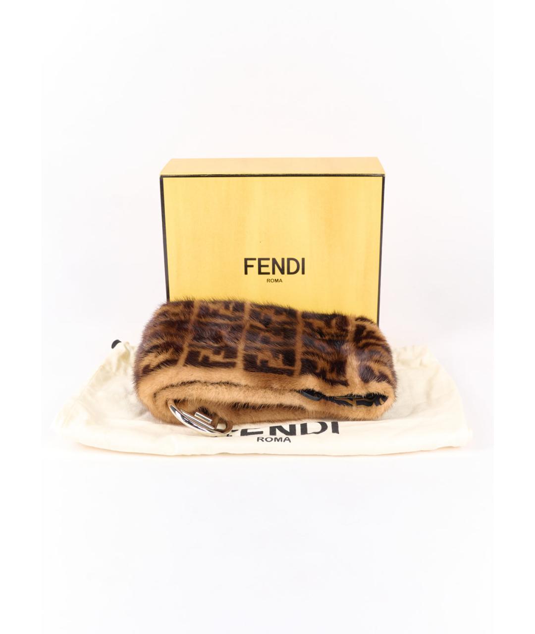 FENDI Коричневый шарф, фото 4