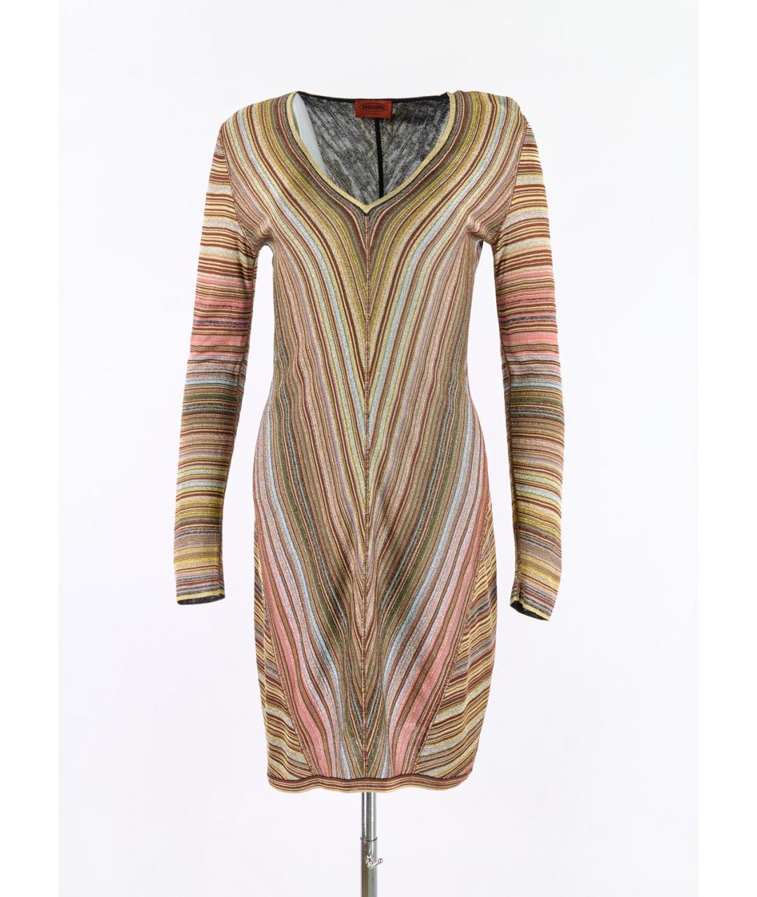 MISSONI Коричневое вискозное повседневное платье, фото 5