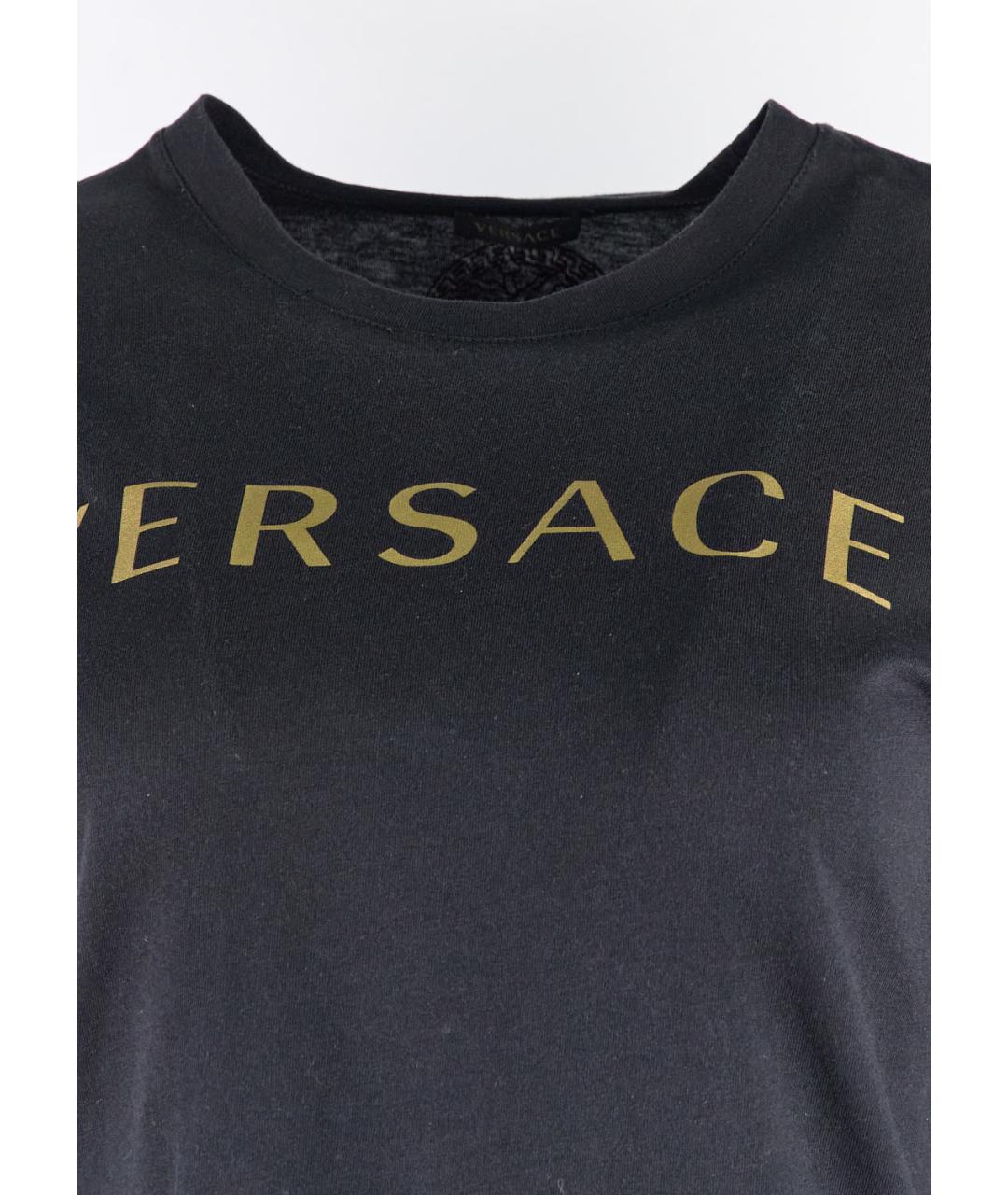 VERSACE Черная хлопковая футболка, фото 4