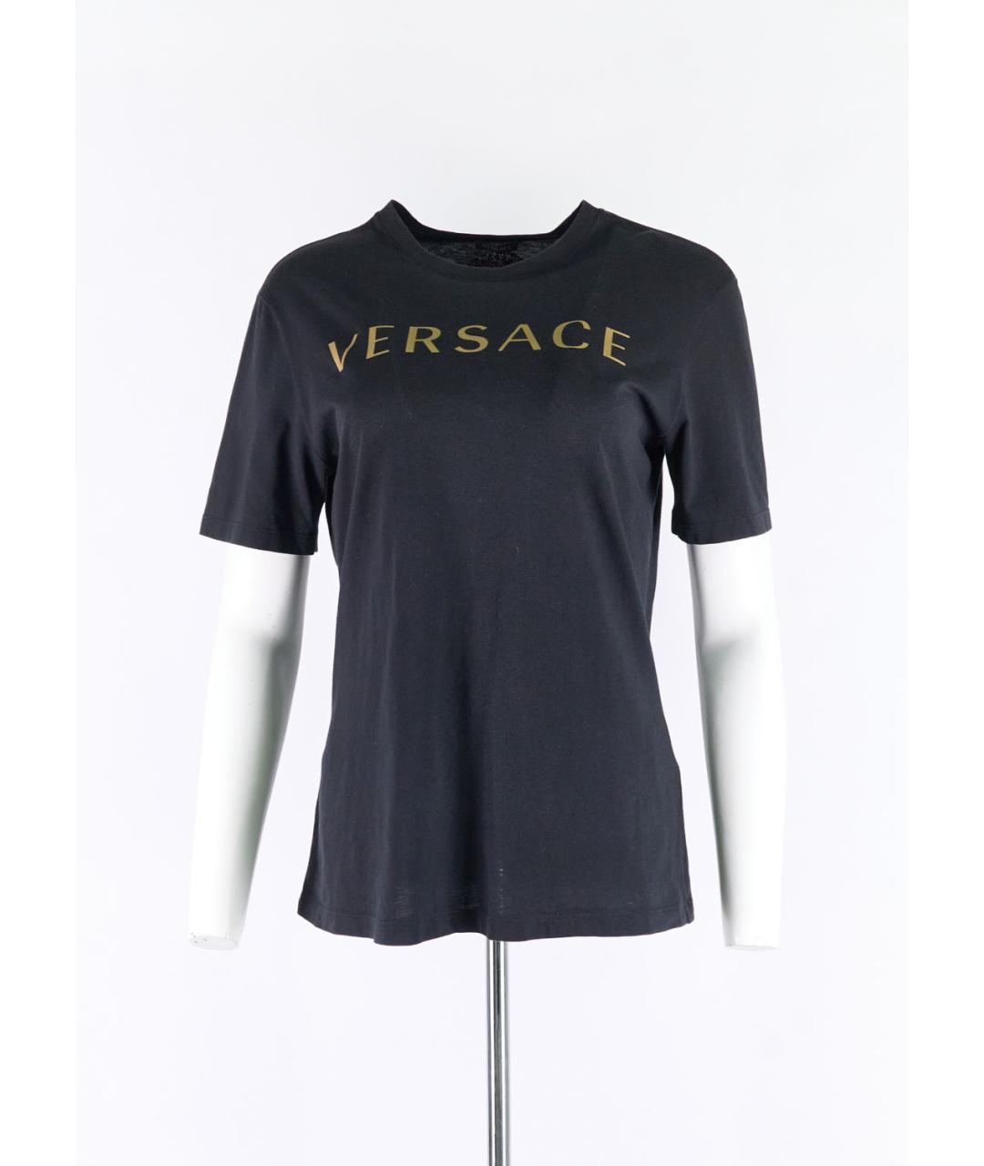 VERSACE Черная хлопковая футболка, фото 5