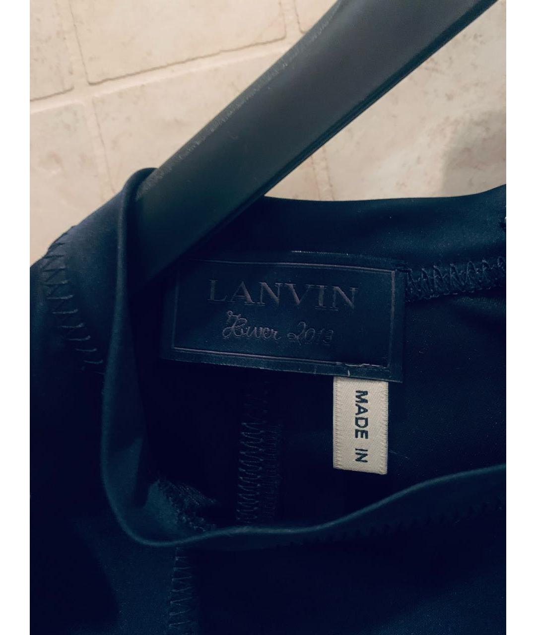 LANVIN Темно-синее полиэстеровое повседневное платье, фото 2