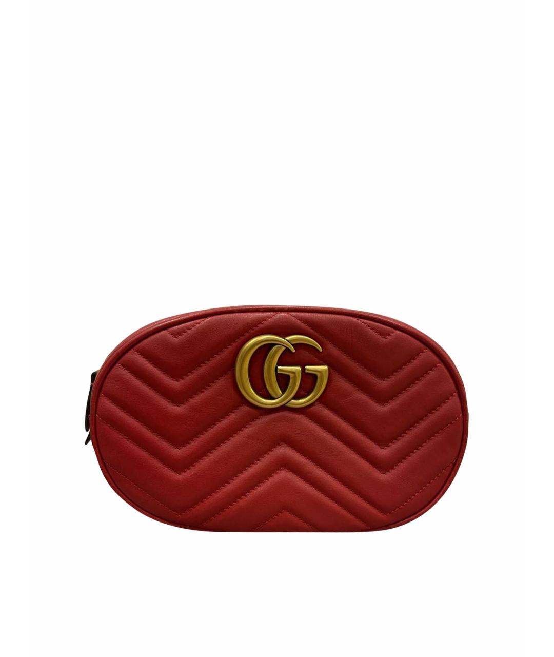 GUCCI Красная кожаная поясная сумка, фото 1