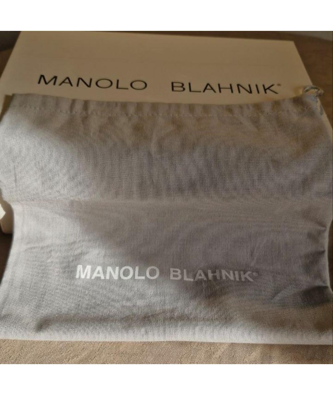 MANOLO BLAHNIK Серые кожаные туфли, фото 9