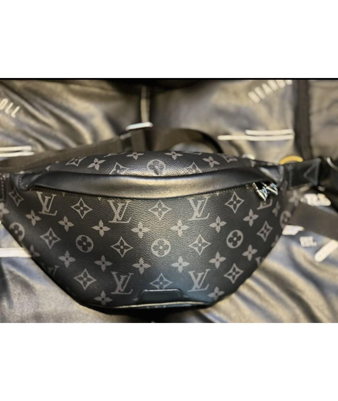 LOUIS VUITTON Черная кожаная поясная сумка, фото 8