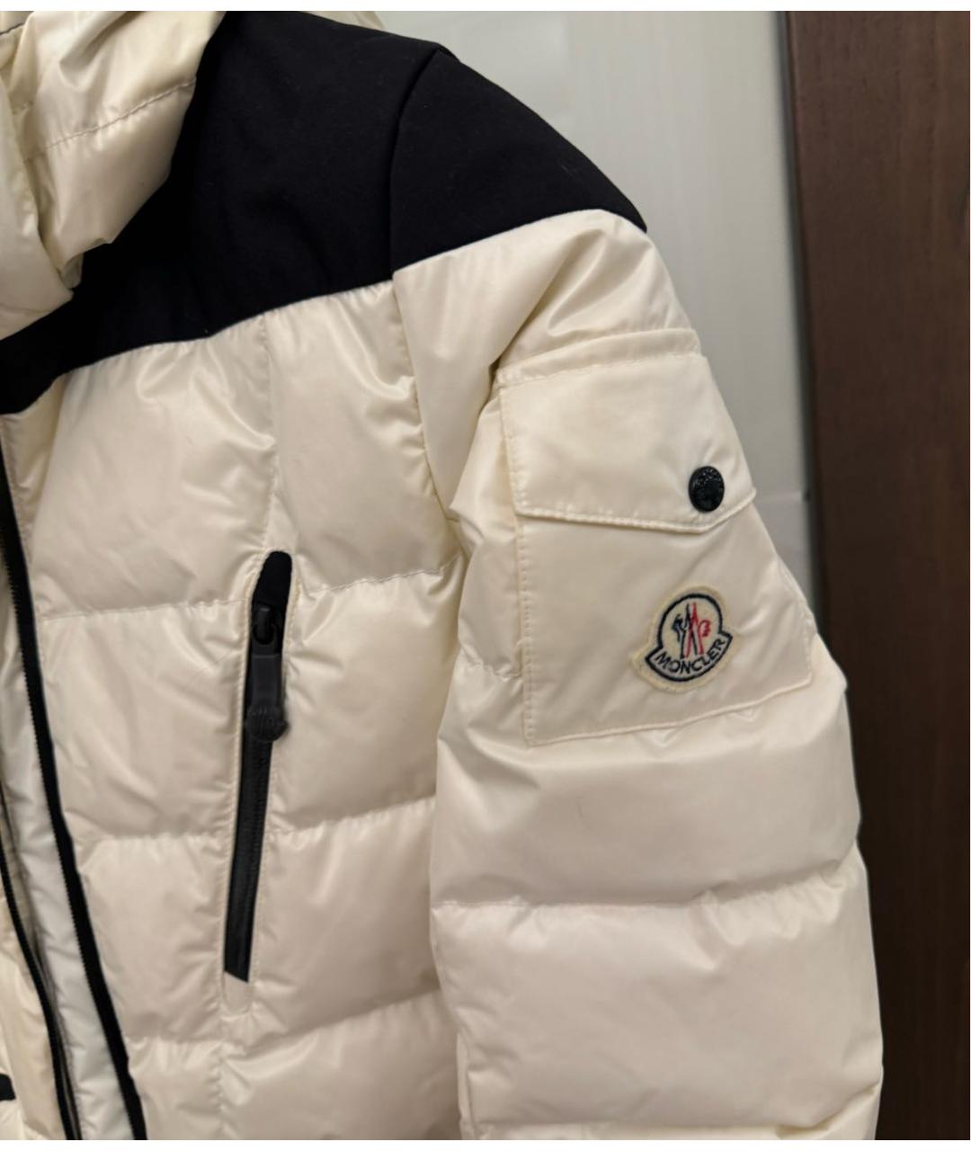 MONCLER Белый полиэстеровый пуховик, фото 4