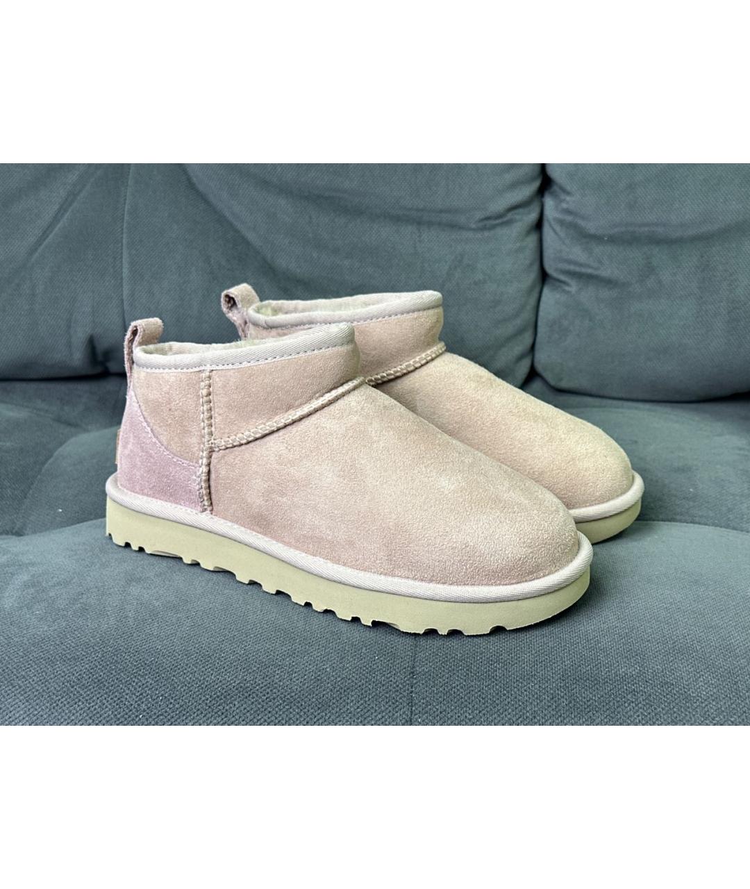 UGG AUSTRALIA Розовые нубуковые ботинки, фото 2