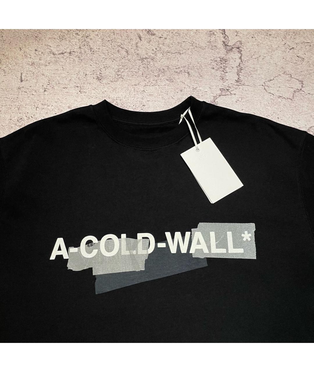 A-COLD-WALL* Черная хлопковая футболка, фото 3