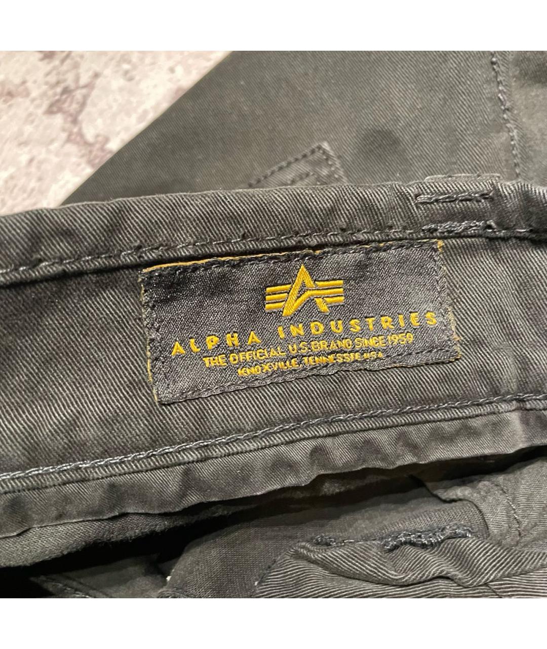 ALPHA INDUSTRIES Черные хлопковые джинсы скинни, фото 8