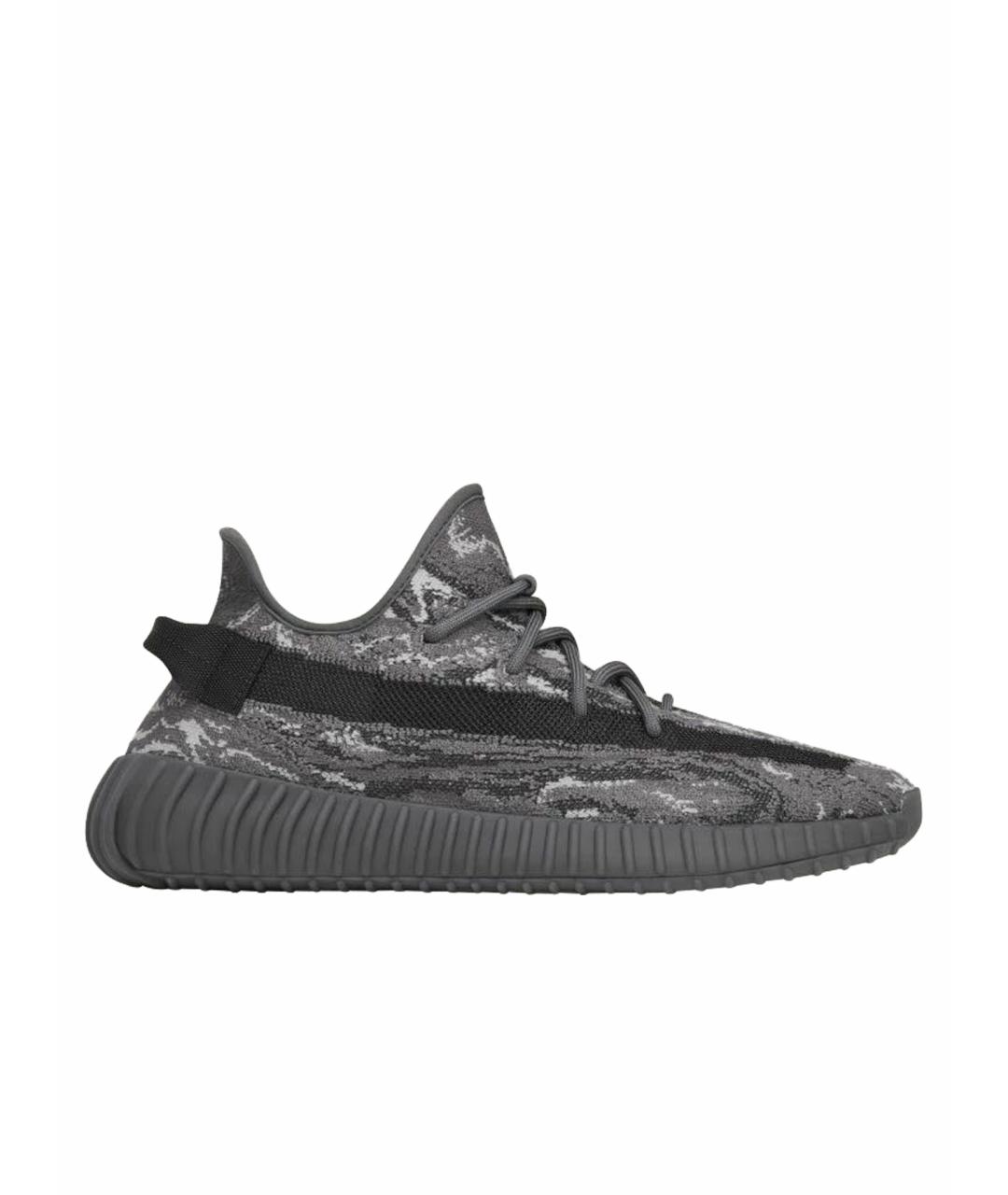 ADIDAS YEEZY Антрацитовые текстильные кроссовки, фото 1