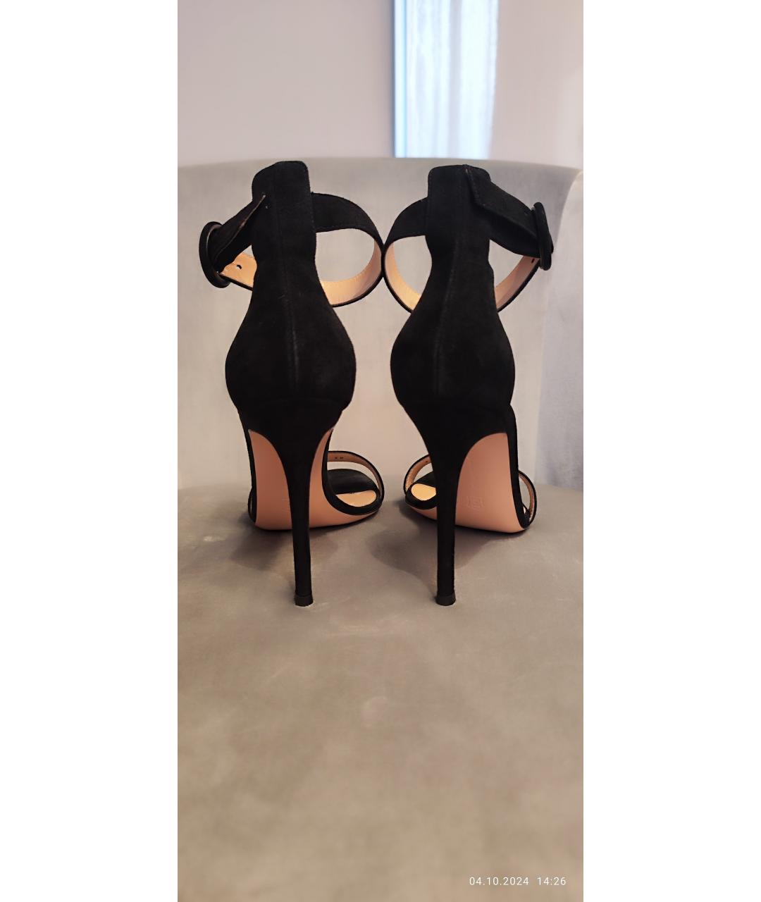 GIANVITO ROSSI Черные замшевые босоножки, фото 3