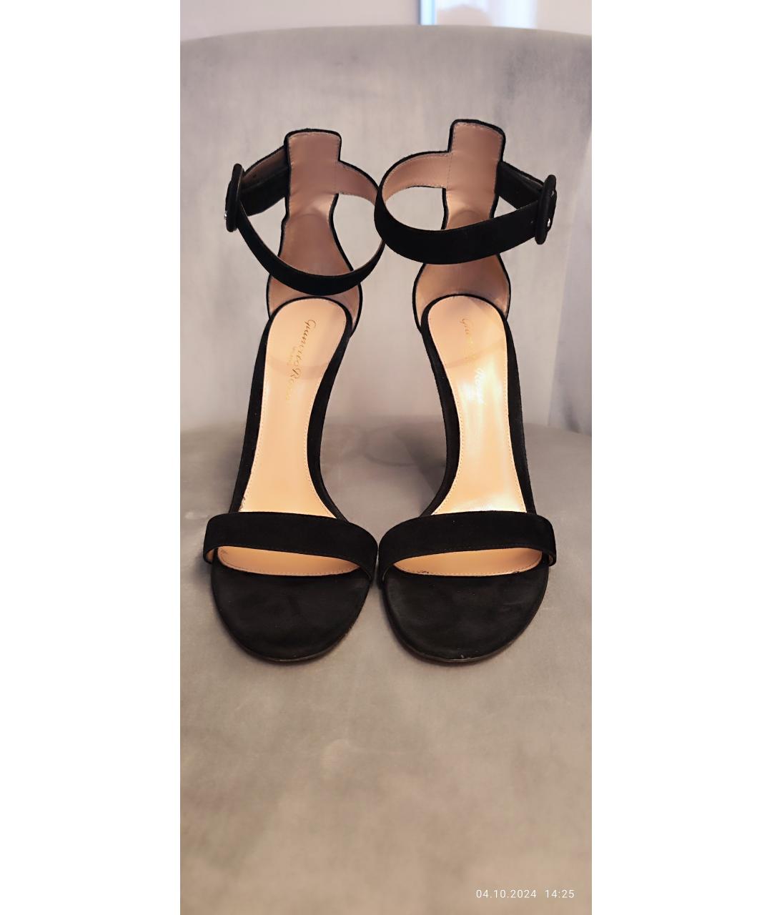 GIANVITO ROSSI Черные замшевые босоножки, фото 2