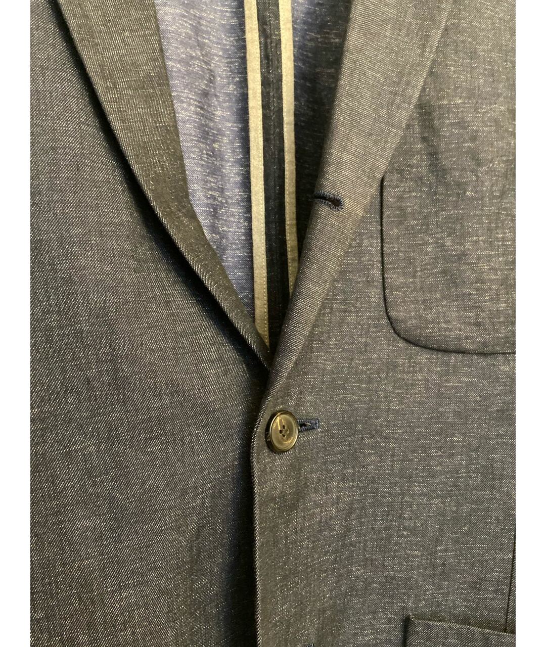 PAUL SMITH Темно-синий льняной пиджак, фото 4