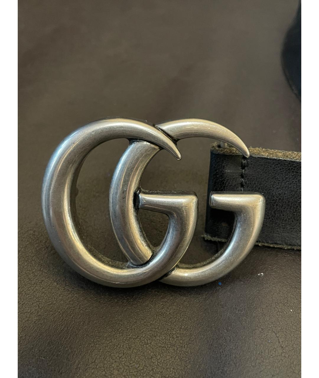GUCCI Черный кожаный ремень, фото 2