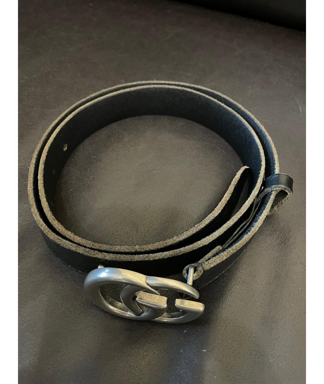 GUCCI Черный кожаный ремень, фото 4