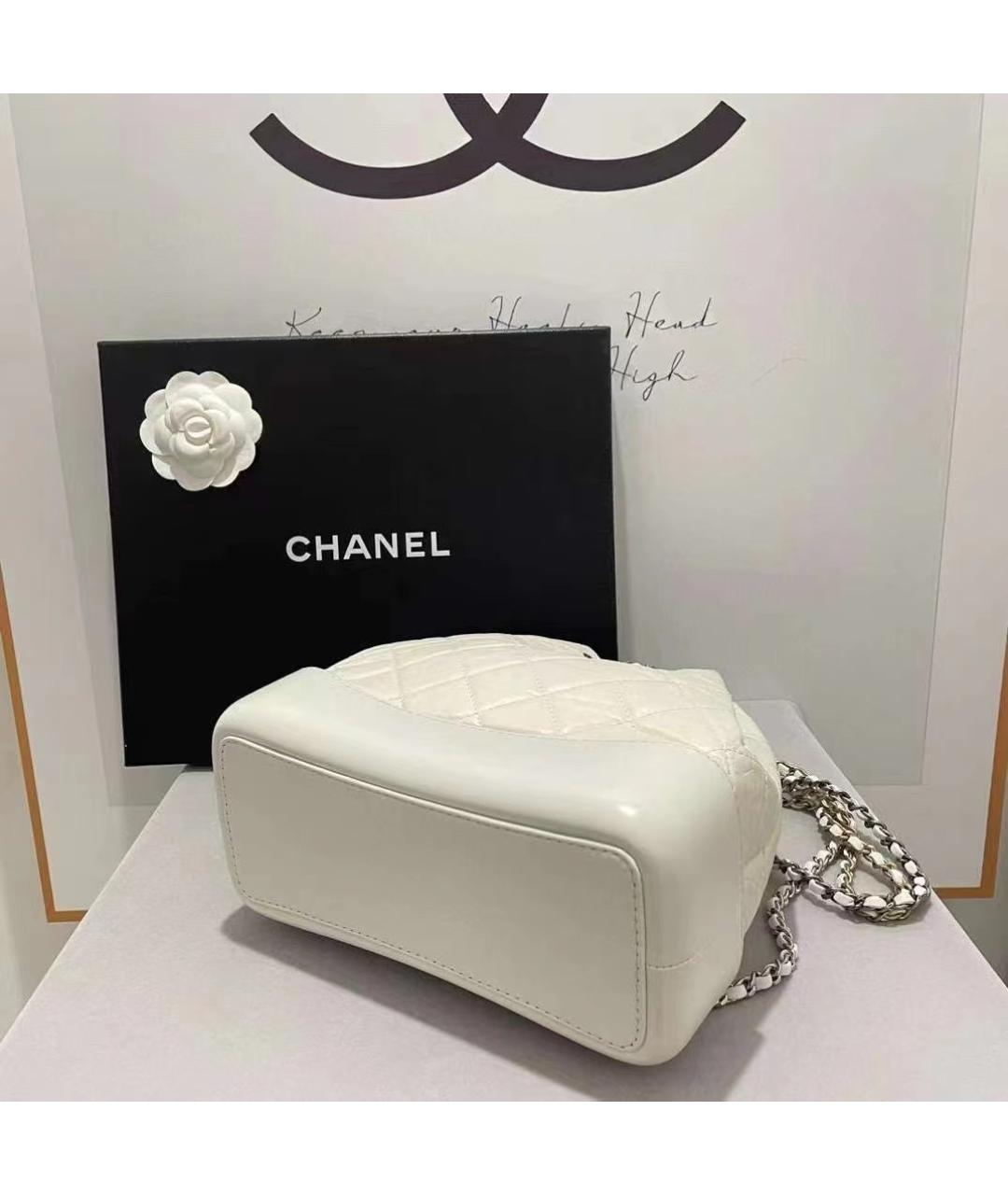 CHANEL Белый кожаный рюкзак, фото 6