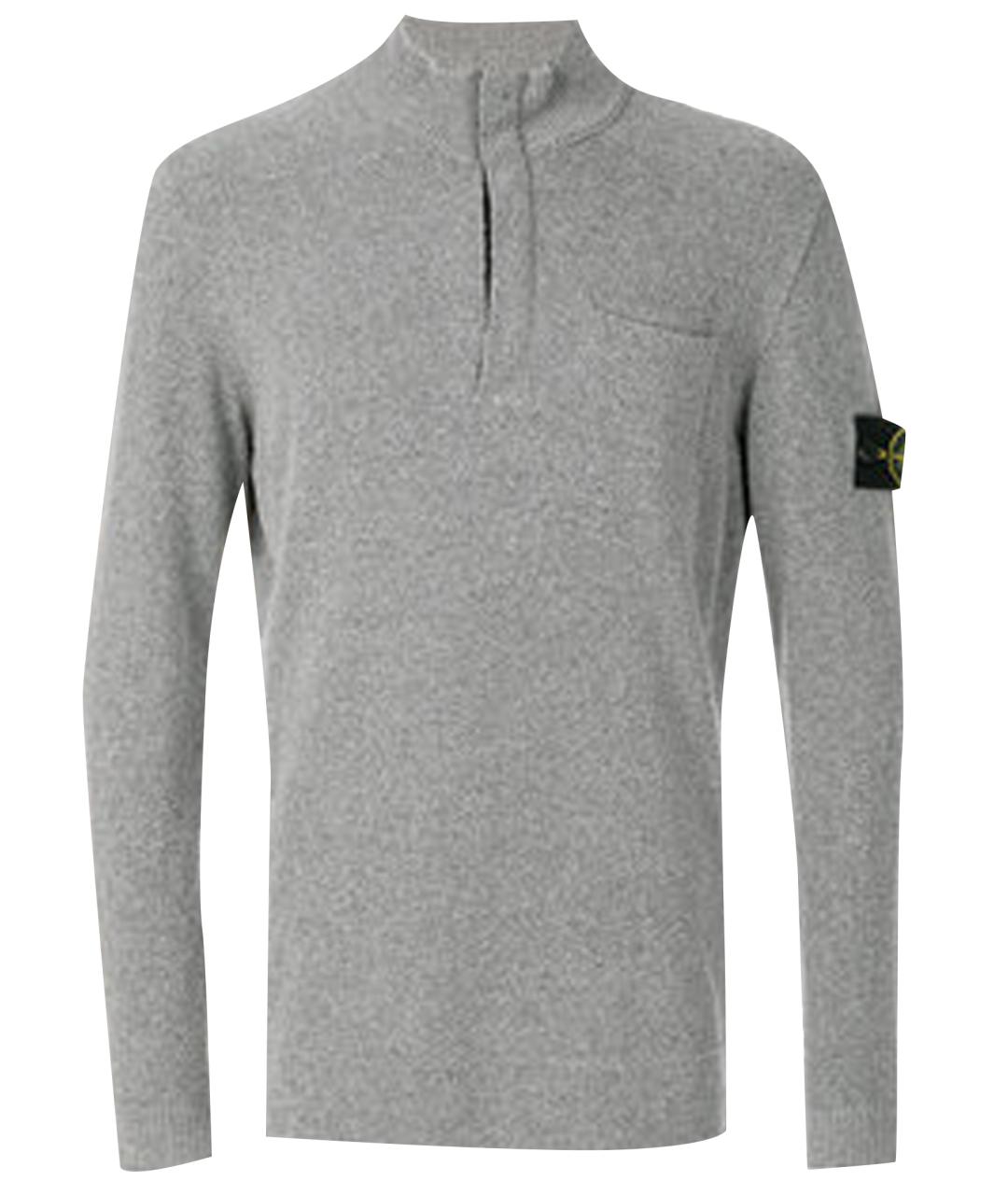 STONE ISLAND Серый хлопко-эластановый джемпер / свитер, фото 1