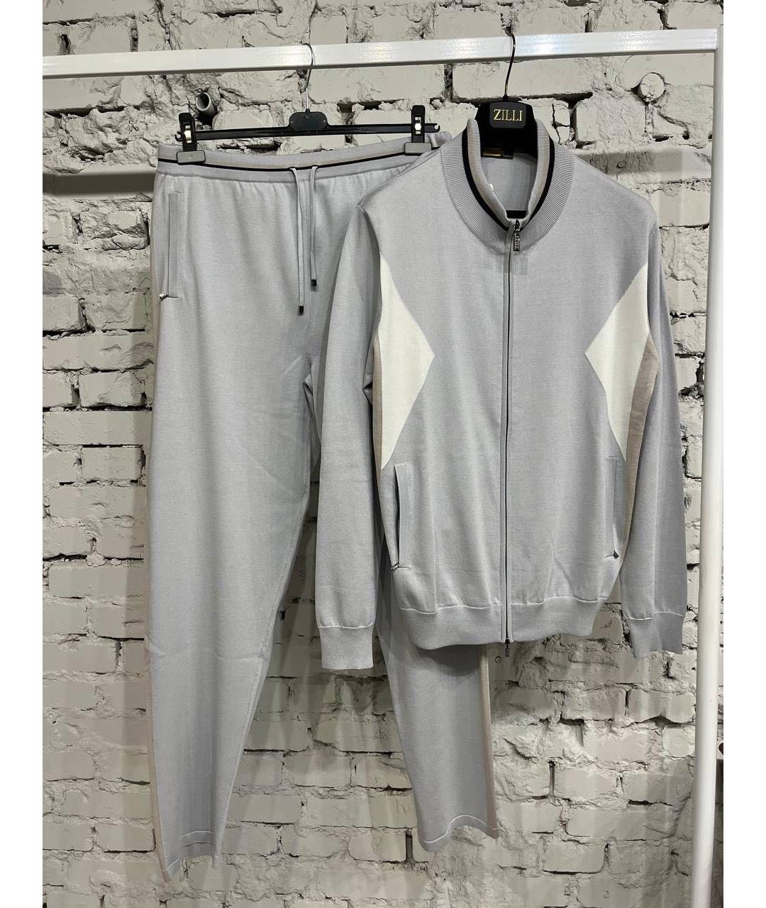 ZILLI Серый хлопковый спортивный костюм, фото 7