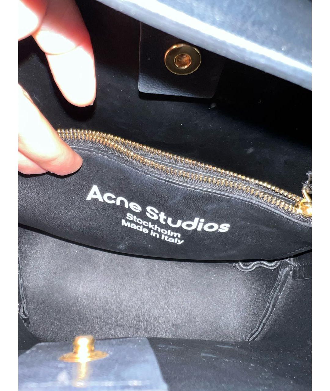 ACNE STUDIOS Черная кожаная сумка через плечо, фото 4