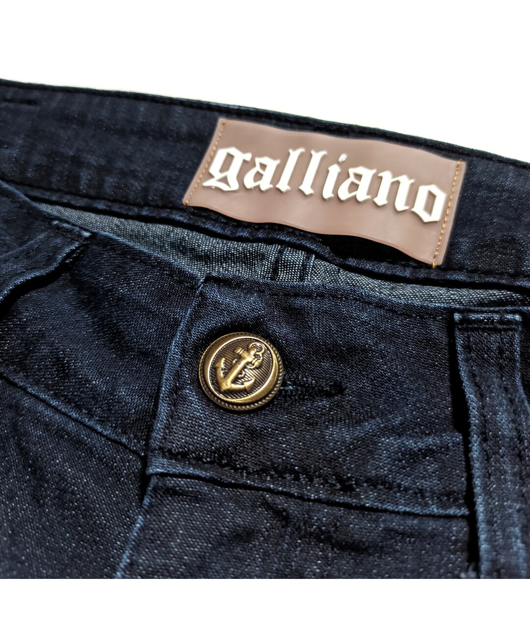 JOHN GALLIANO Темно-синие хлопко-эластановые джинсы, фото 3
