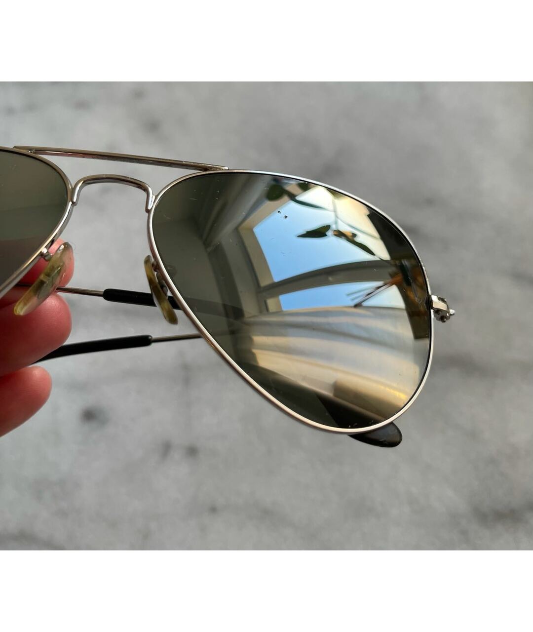 RAY BAN Зеленые металлические солнцезащитные очки, фото 4