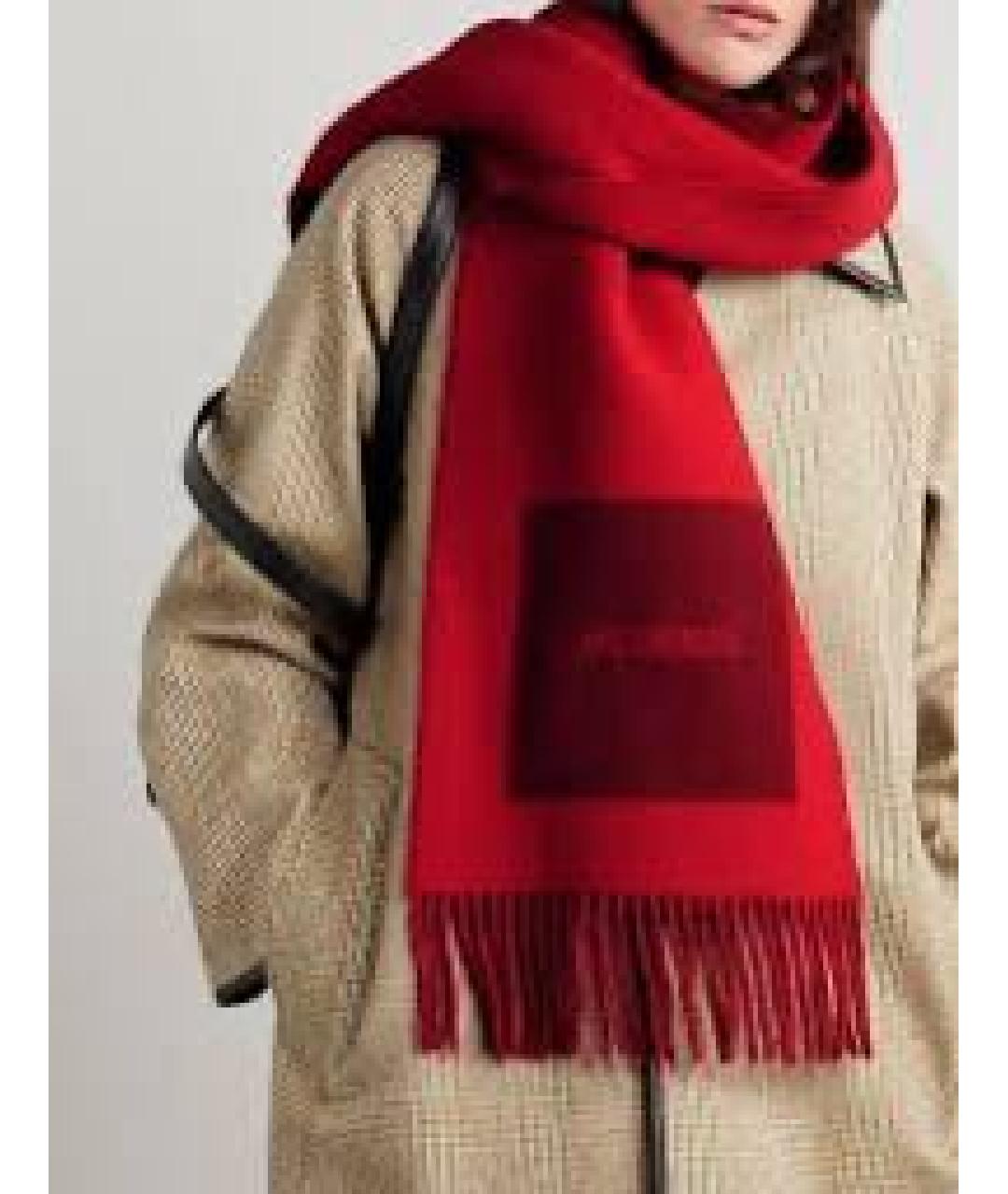 JACQUEMUS Красный шерстяной шарф, фото 4