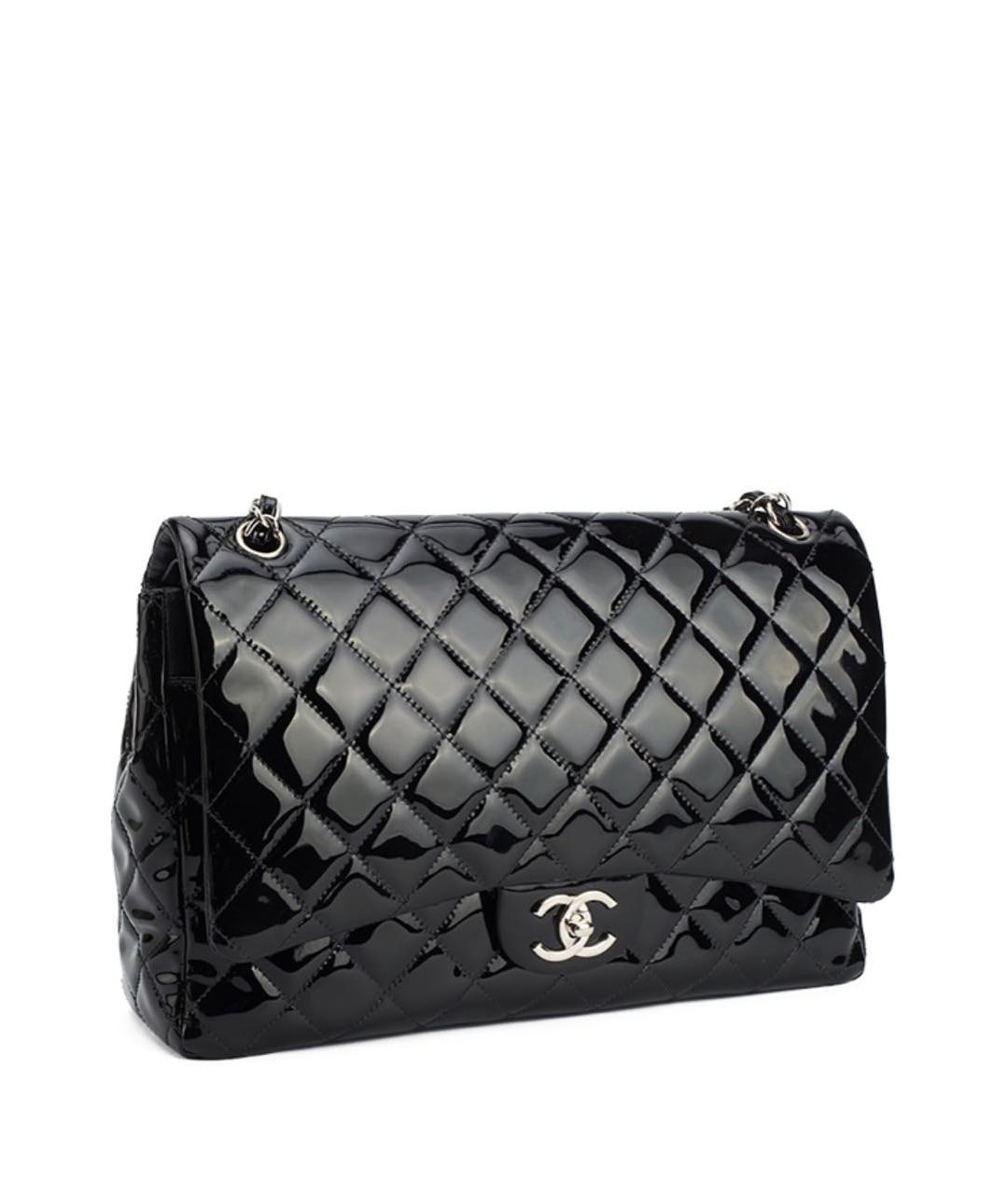 CHANEL Черная сумка через плечо из лакированной кожи, фото 2