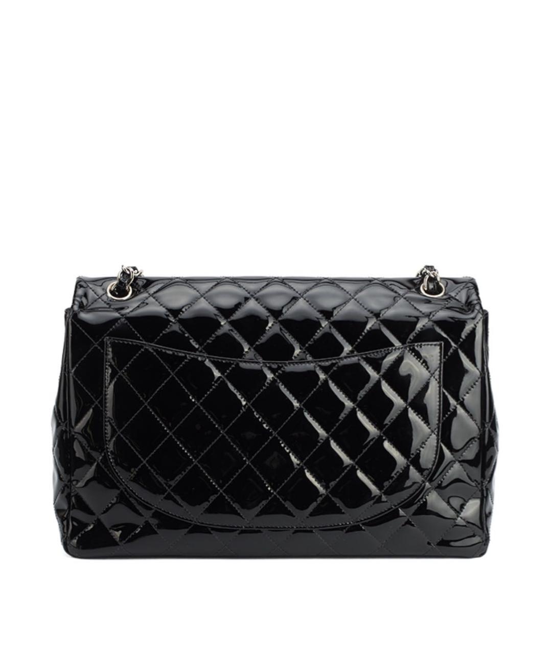 CHANEL Черная сумка через плечо из лакированной кожи, фото 3