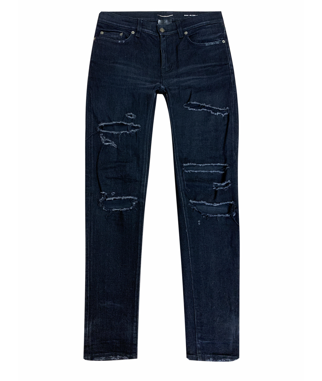 SAINT LAURENT Антрацитовые хлопко-эластановые джинсы скинни, фото 1