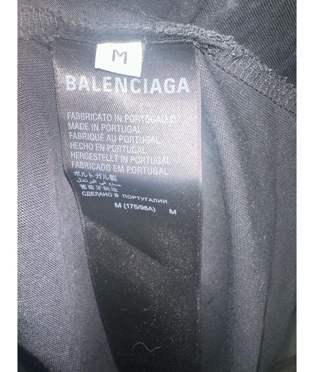 BALENCIAGA Черная хлопковая футболка, фото 5