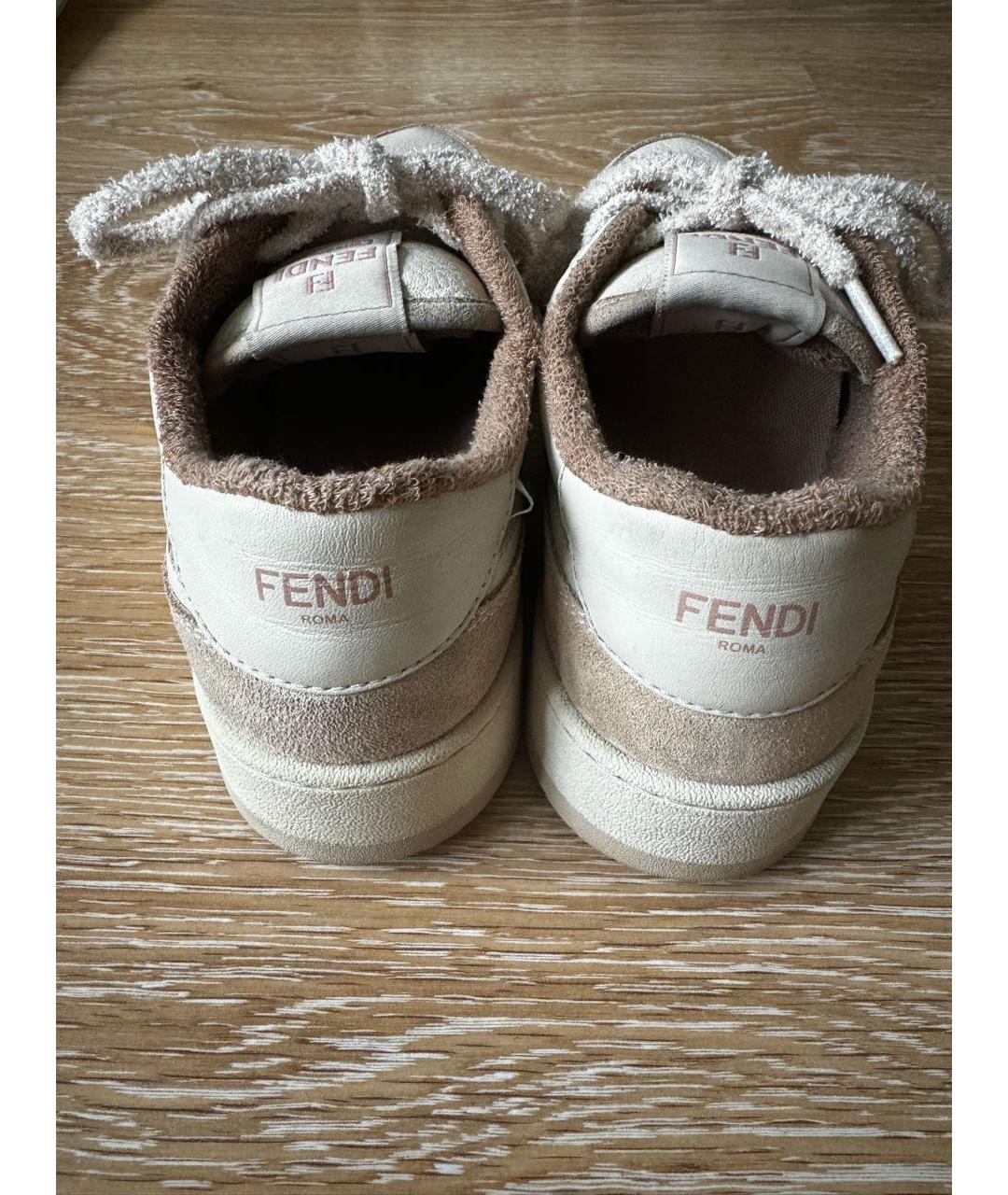 FENDI Розовые кожаные кеды, фото 4