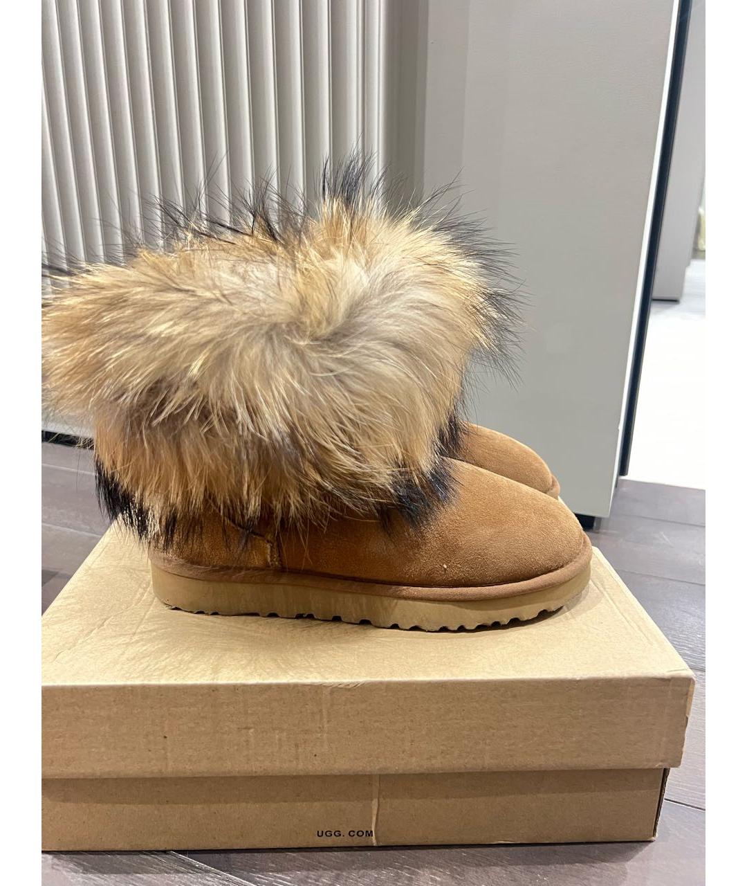 UGG AUSTRALIA Коричневые замшевые полусапоги, фото 9