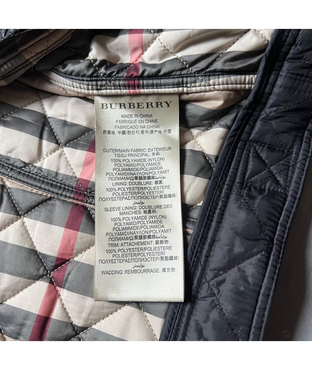 BURBERRY Черная полиамидовая куртка, фото 5