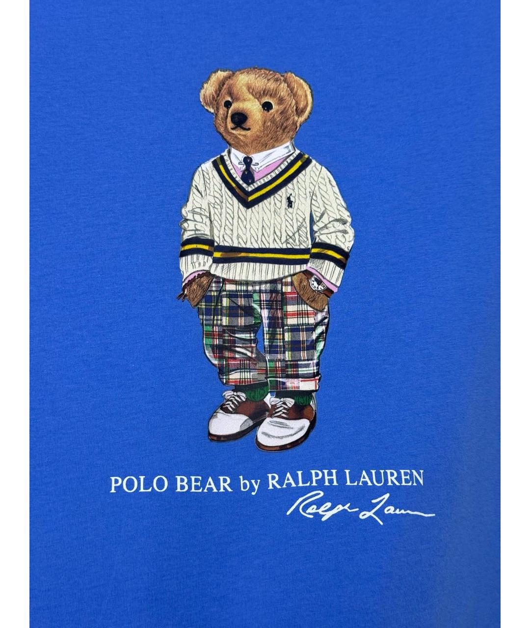 POLO RALPH LAUREN Голубая хлопковая детская футболка, фото 5